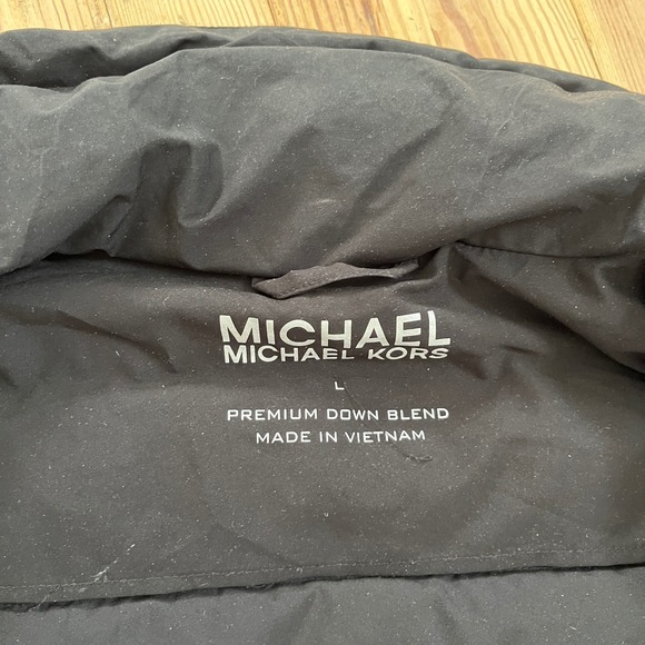 Michael Kors Black Down feather waterfowl Puffer Jacket Mock Neck full Zip Women - Picture 12 of 15